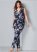 Venus Plus Size Floral Print Jumpsuit in Navy Multi