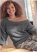Venus Plus Size Boat Neck Cable Knit Sweater in Dark Grey