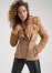 Venus Faux-Fur Side Zip Coat in Tan