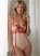 Venus Nude & Red UNDERWIRE EMBROIDERED TEDDY