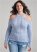 Venus Plus Size Halter Ribbed Sweater in Blue Multi