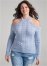 Venus Plus Size Halter Ribbed Sweater in Blue Multi