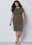 Venus Olive Basic High Neck Dress