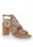 Venus Beaded Block Heels in Tan Multi