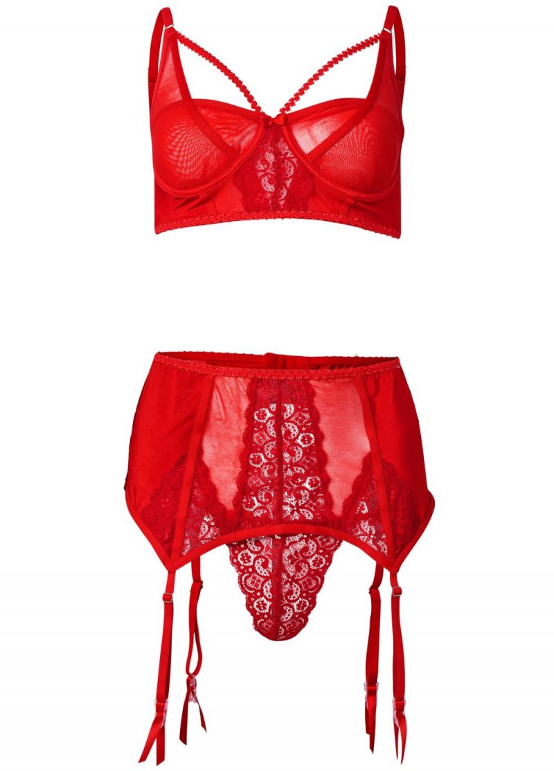 Venus Red STRAPPY BRA SET