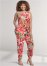 Venus Plus Size Tropical Printed Jumpsuit in Red Multi