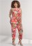 Venus Plus Size Tropical Printed Jumpsuit in Red Multi