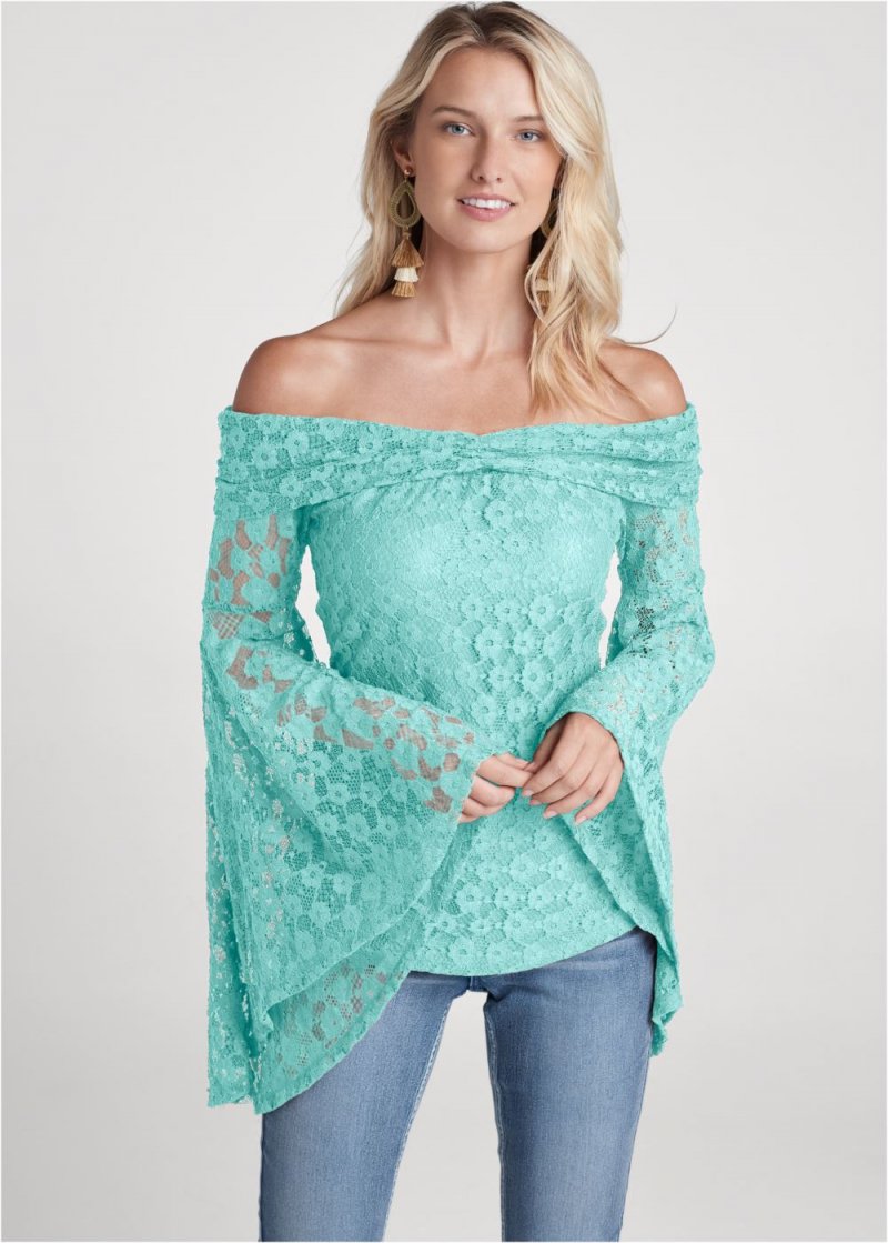 Venus Plus Size Lace Off-The-Shoulder Top