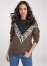 Venus Plus Size Leopard Stripe Sweater in Black Multi