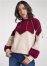 Venus Plus Size Faux-Pearl Chenille Sweater in Red & White