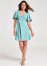 Venus Mint Flutter Sleeve V-Neck Dress