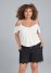 Venus Plus Size Crochet Trim Linen Shorts - Black