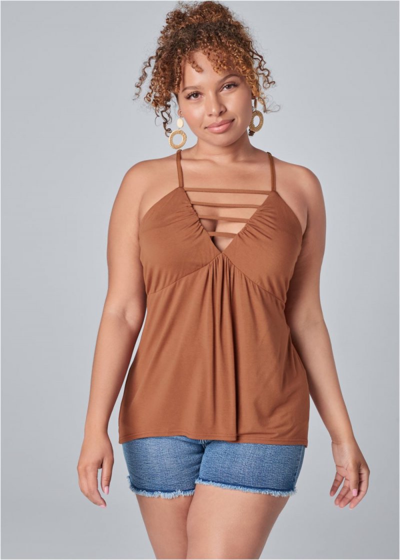 Venus Plus Size Strappy Sleeveless Top