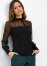 Venus Mesh Detail Top in Black