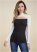 Venus Color Block Mock Neck Top in Black & White