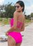 Venus Capri Strap Back Monokini Swimsuit in Electric Pink