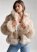 Venus Luxe Tiered Faux Fur Coat in Light Brown