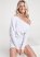 Venus Plus Size One-Shoulder Ribbed Sweater in White