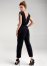 Venus Velvet Back Chain Jumpsuit in Black