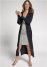 Venus Plus Size Long Ribbed Duster in Black