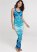 Venus Ruched Printed Maxi Dress - Blue Multi