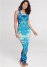 Venus Ruched Printed Maxi Dress - Blue Multi