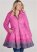 Venus Ombre Peplum Puffer Coat in Pink Multi