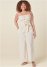 Venus Plus Size Smocked Detail Linen Jumpsuit in Sand