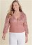 Venus Plus Size Sequin Cardigan in Rose Gold