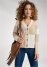 Venus Plus Size Patchwork Cable Knit Cardigan in Cream Multi