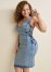 Venus Plus Size Lace-Up Denim Dress