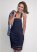 Venus Crochet Overall Lounge Dress in Navy