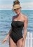 Venus Slimming Bandeau One-Piece Swimsuit in Black Beauty