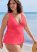 Venus Plus Size Sleek Flowing Tankini Top Bikini - Sunset Pink