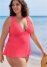 Venus Plus Size Sleek Flowing Tankini Top Bikini - Sunset Pink