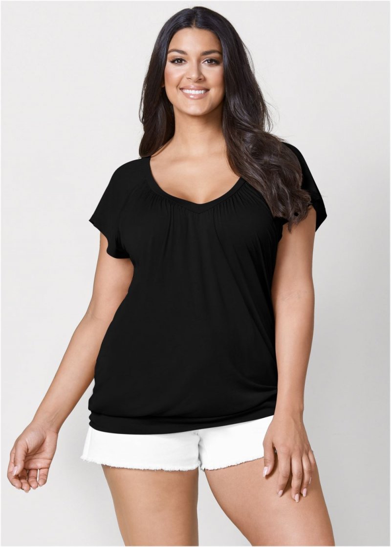 Venus Plus Size Relaxed V-Neck Top