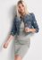 Venus Cropped Puff Sleeve Denim Jacket in Medium Wash