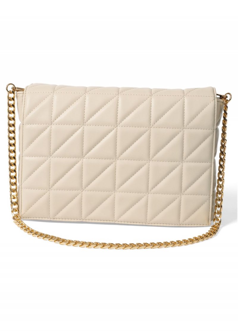 Venus Quilted Chain Handbag in Beige Glow