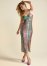 Venus Plus Size Striped Sequin Midi Dress
