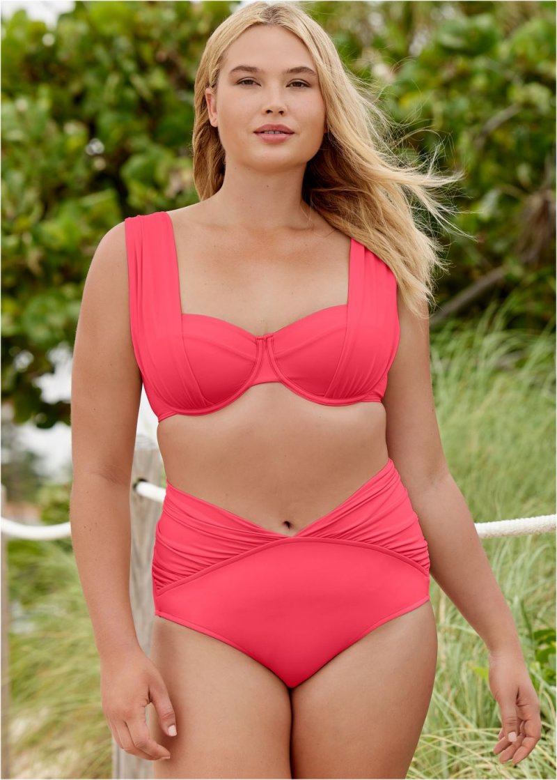 Venus Plus Size The Uplift Marilyn Top Bikini - Sunset Pink