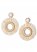 Venus Raffia Hoop Earrings in White & Gold