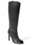 Venus Peep Toe Perforated Boots in Black