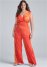 Venus Plus Size Tie Dye Jumpsuit in Orange Multi