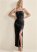 Venus Shape Embrace High-Slit Dress - Black