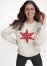 Venus Snowflake Sherpa Sweatshirt in White & Red