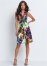 Venus Blue Multi FLORAL PRINT TIE-BACK DRESS