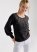 Venus VENUS | Jeweled Feather-Soft Sweater in Black Multi