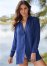 Venus Button Down Cover-Up Shirt in Navy