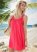 Venus Gathered Neckline Cover-Up Dress in Sunset Pink