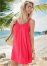 Venus Gathered Neckline Cover-Up Dress in Sunset Pink